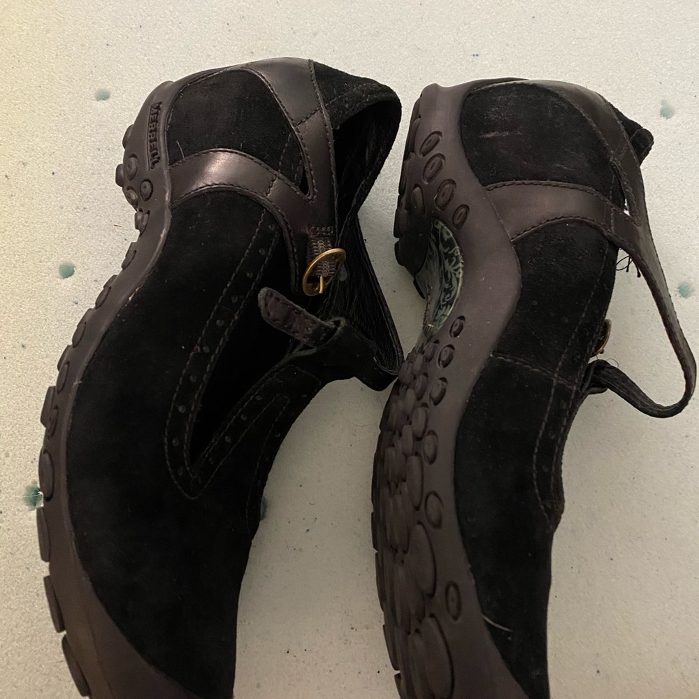 Merrell Plaza Strap Midnight comfort shoe. Black suede leather, women’s size 10 - Picture 3 of 7
